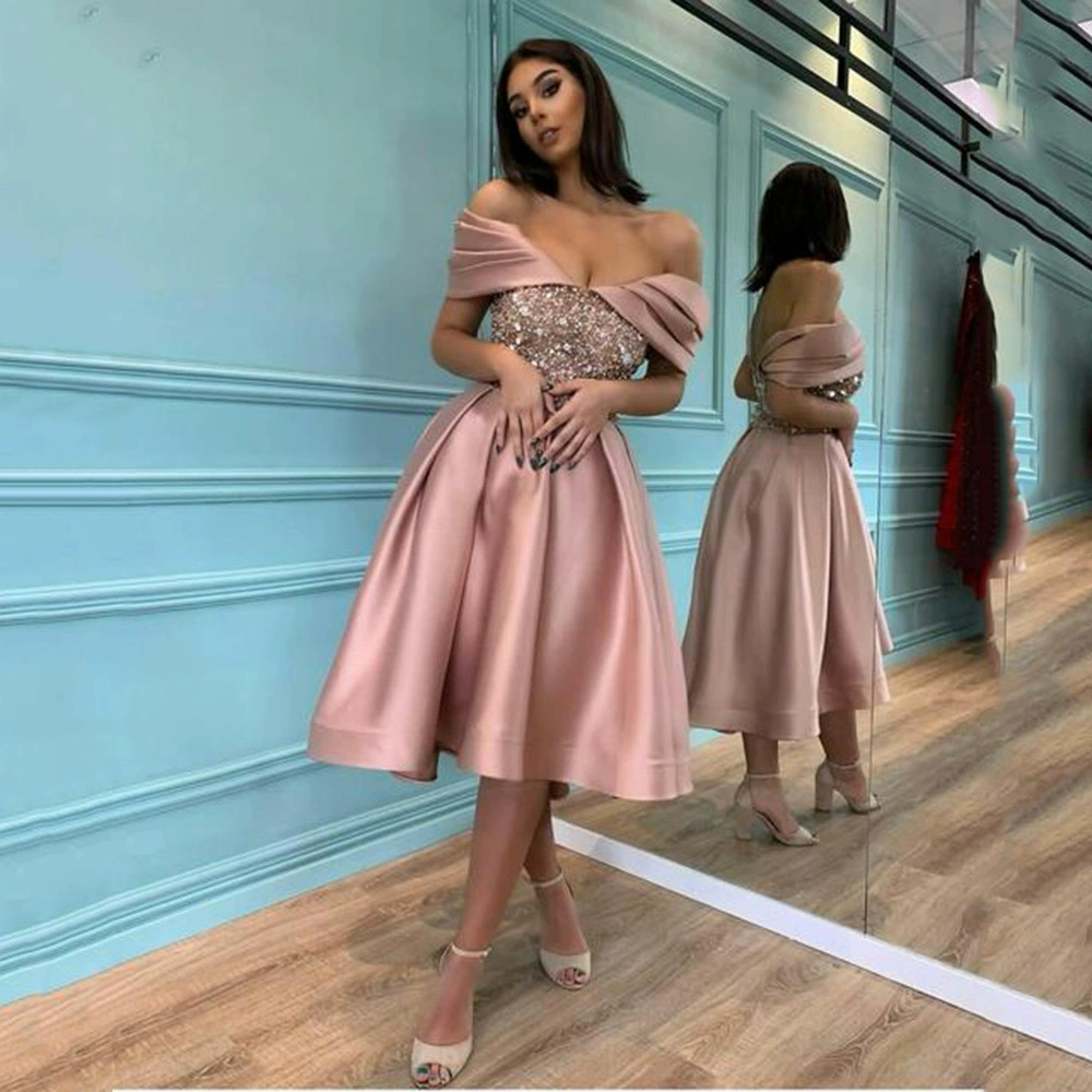 ZARA Minimalist Long Sequin Off Shoulder Evening Dress